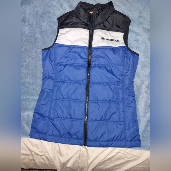 Cutter & Buck, C-BU< , WestRock Sleeveless Vest Jacket, size S/P, Blue & Back - Picture 2 of 13